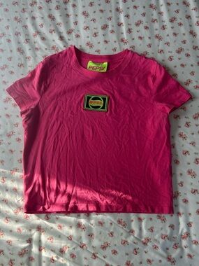 FOREVER 21 Pepsi Hot Pink Graphic Logo Baby Tee